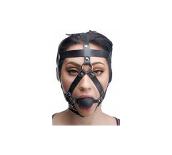  Ball Gag Head Harness Black Bulk 